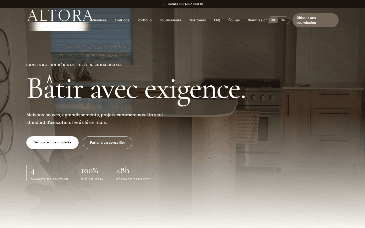 Construction Altora website preview